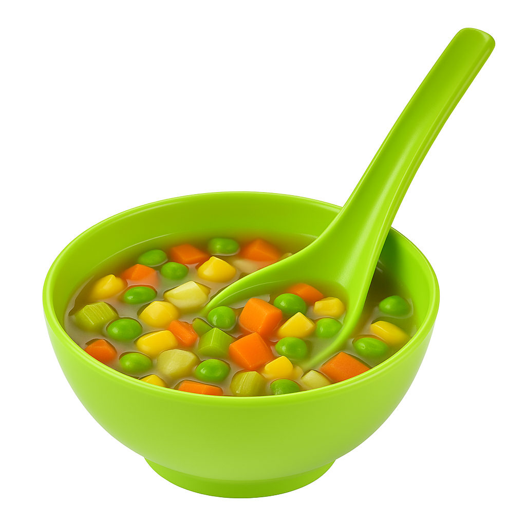 Dinnerware Soup Spoon Set of 5 – Microwave Safe, Unbreakable, BPA-Free Food Grade Plastic, Glossy Finish (Lime Green)