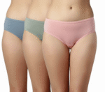 Women's Cotton Hipster Panties, Moisture Wicking Moderate Coverage Underwear, Pack of 3